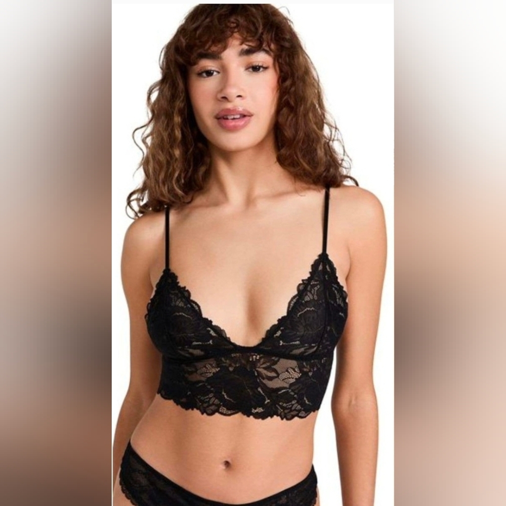 Free People Black Combo Everyday Lace Longline Bralette 2-Pack NWT Size XS